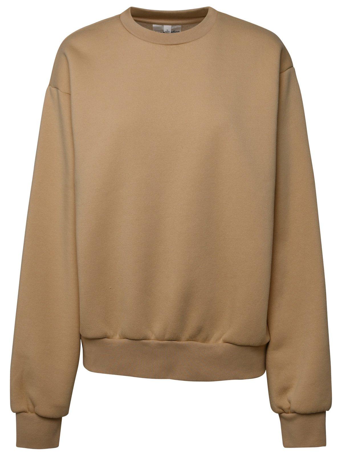 Shop Acne Studios Crewneck Sweatshirt In Light Camel