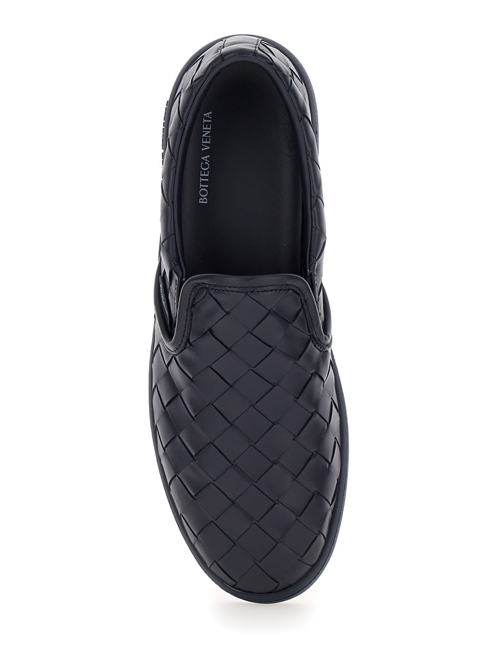 Bottega Veneta Sawyer Blue Slip-on Sneakers With Logo Detail And Intreccio Motif In Leather Man