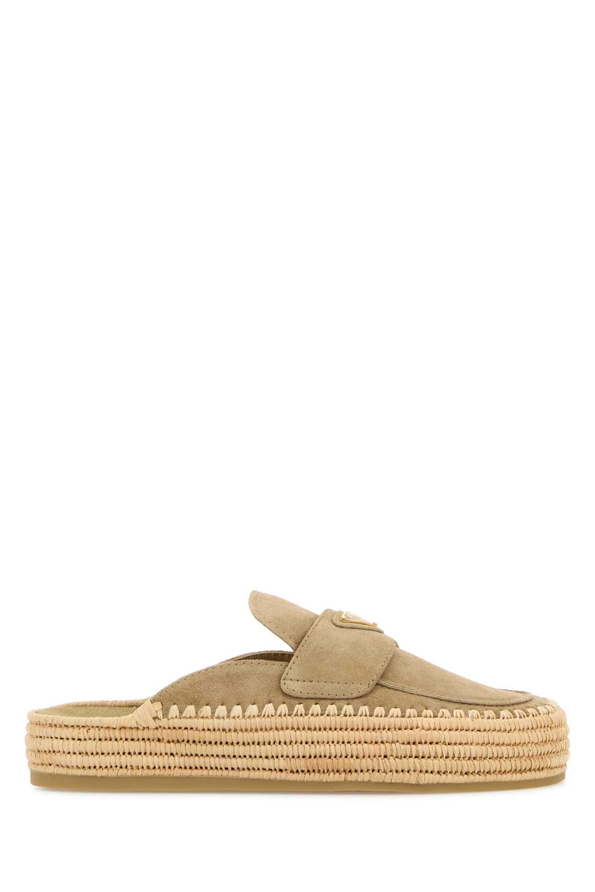 Prada Cappuccino Suede Slippers