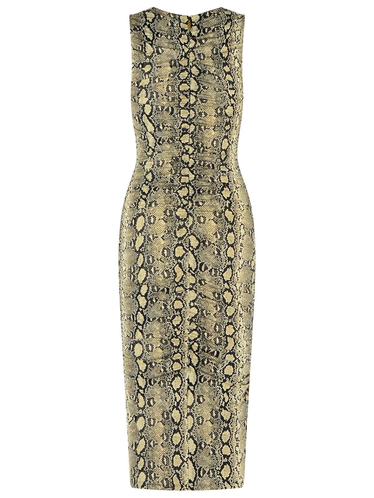 Michael Michael Kors Snake Print Viscose Blend Dress In Burgundy