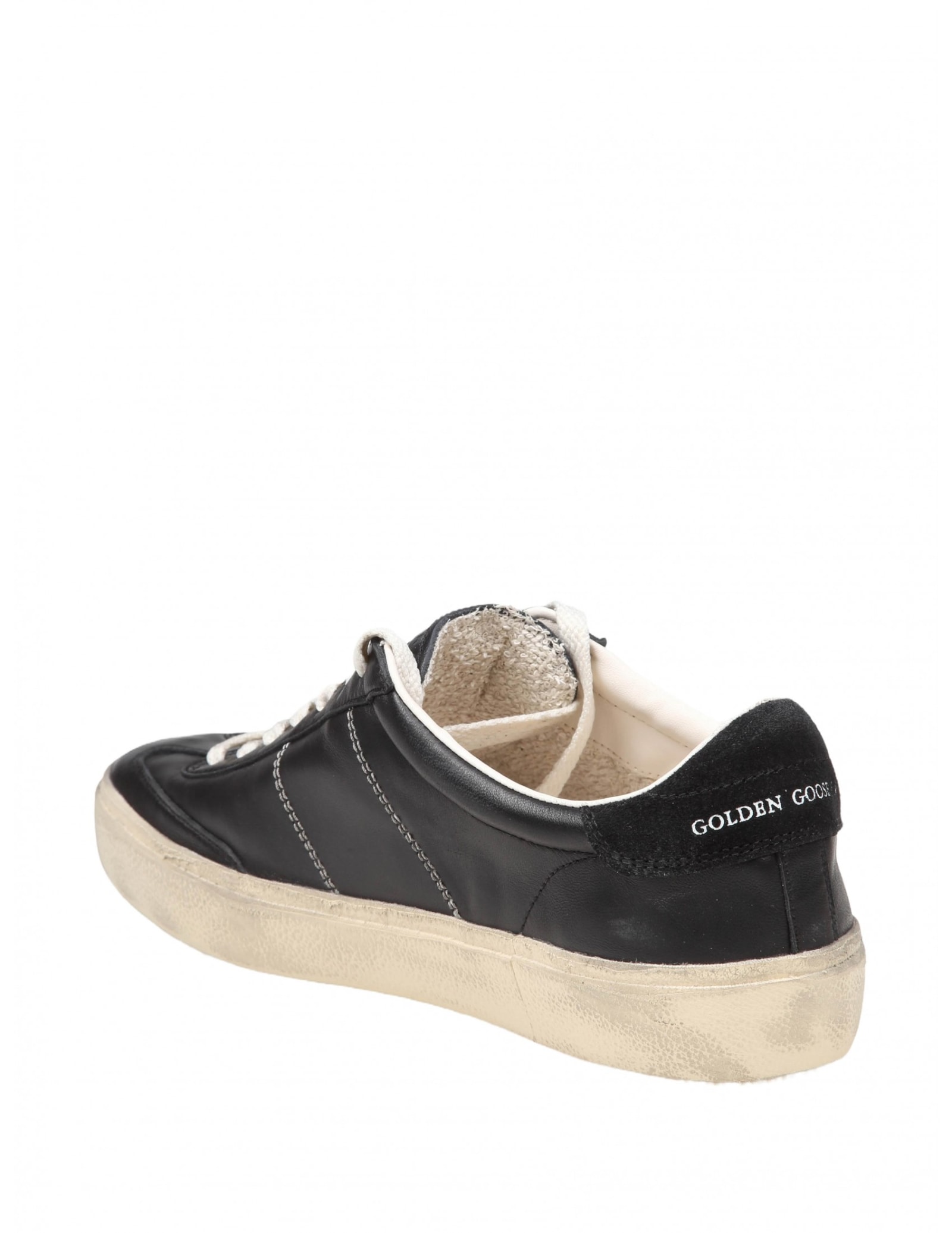 Shop Golden Goose Soul Star Sneakers In Black Leather