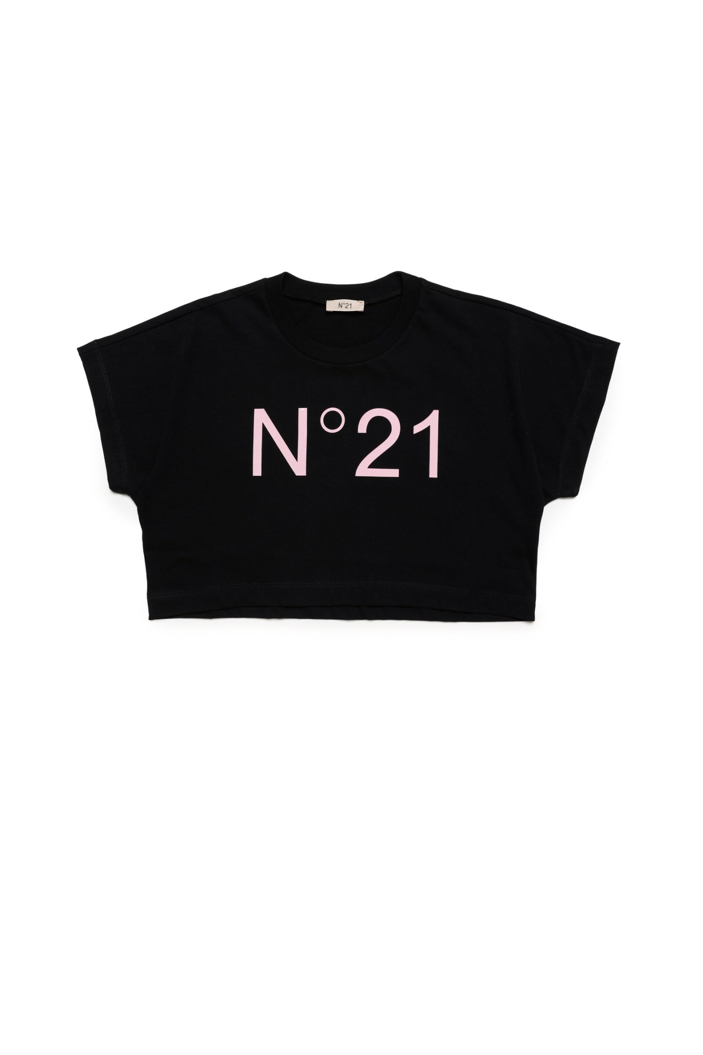 N°21 N21T170F T-SHIRT N°21 CROPPED CREW-NECK JERSEY T-SHIRT WITH LOGO