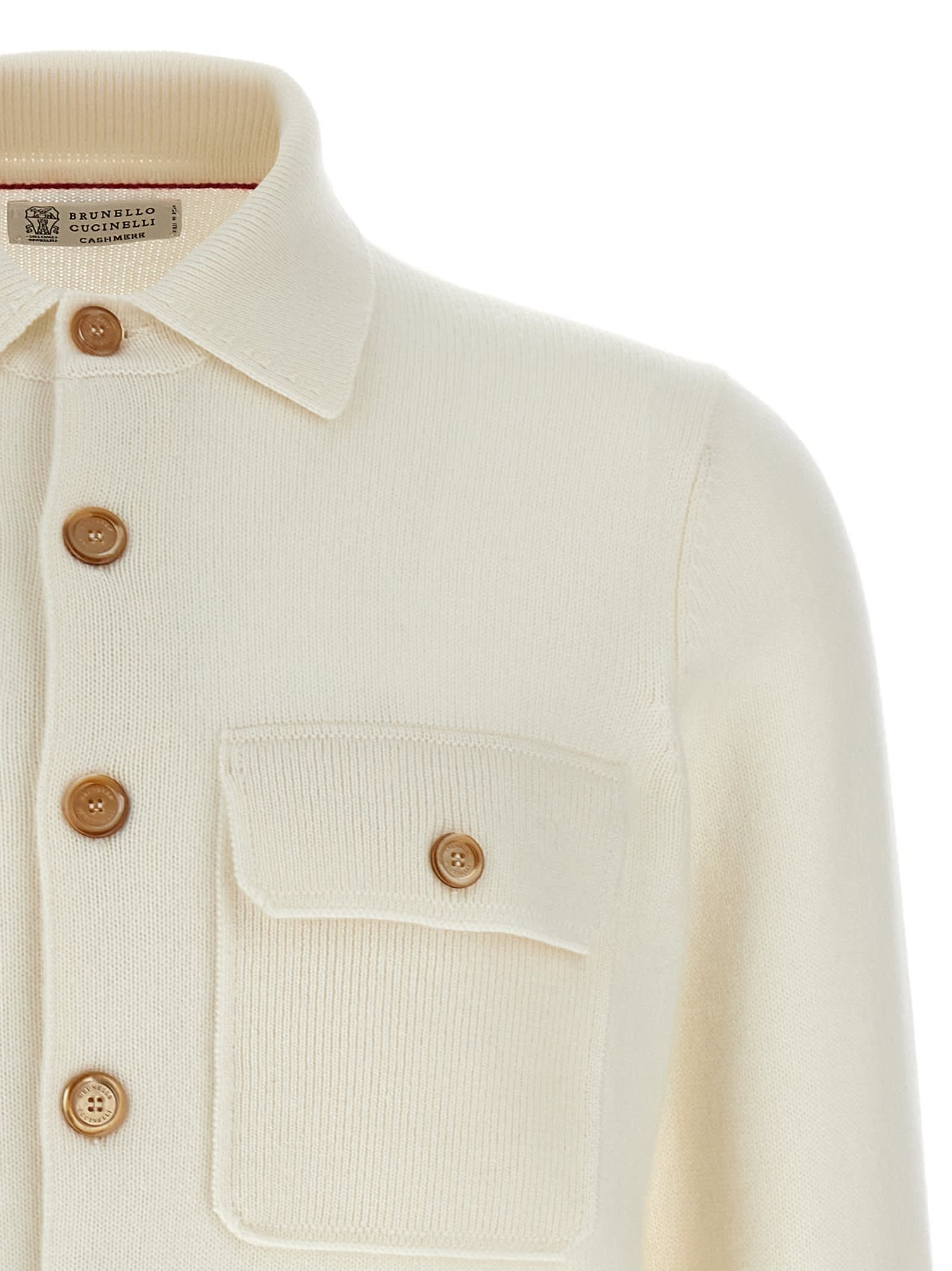 Shop Brunello Cucinelli Cashmere Cardigan In White