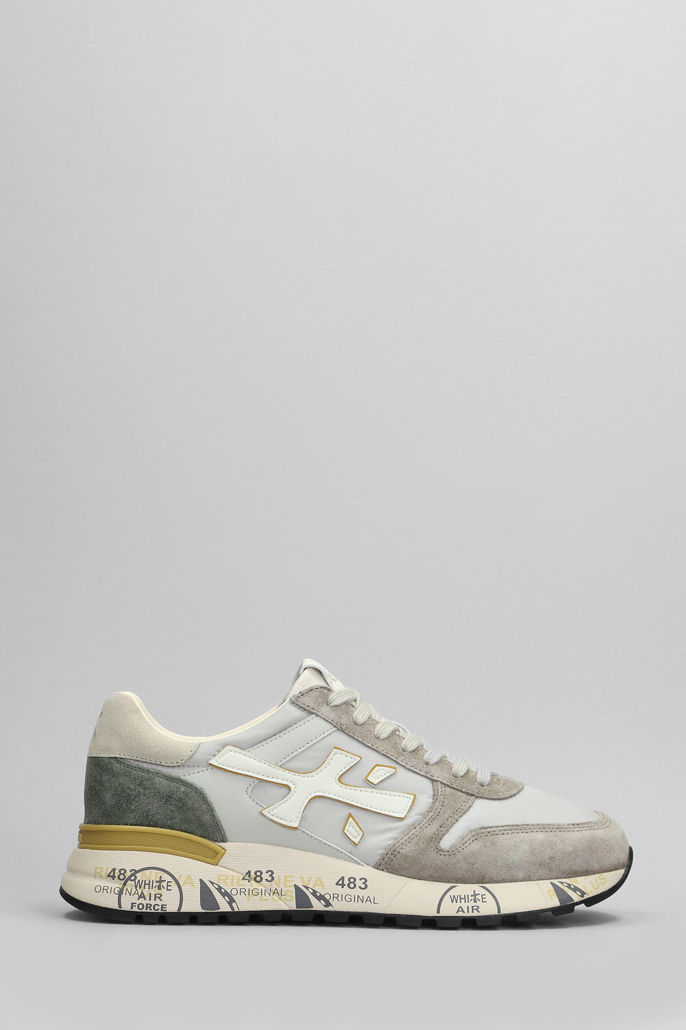 Shop Premiata Mick Sneakers In Beige Suede And Fabric