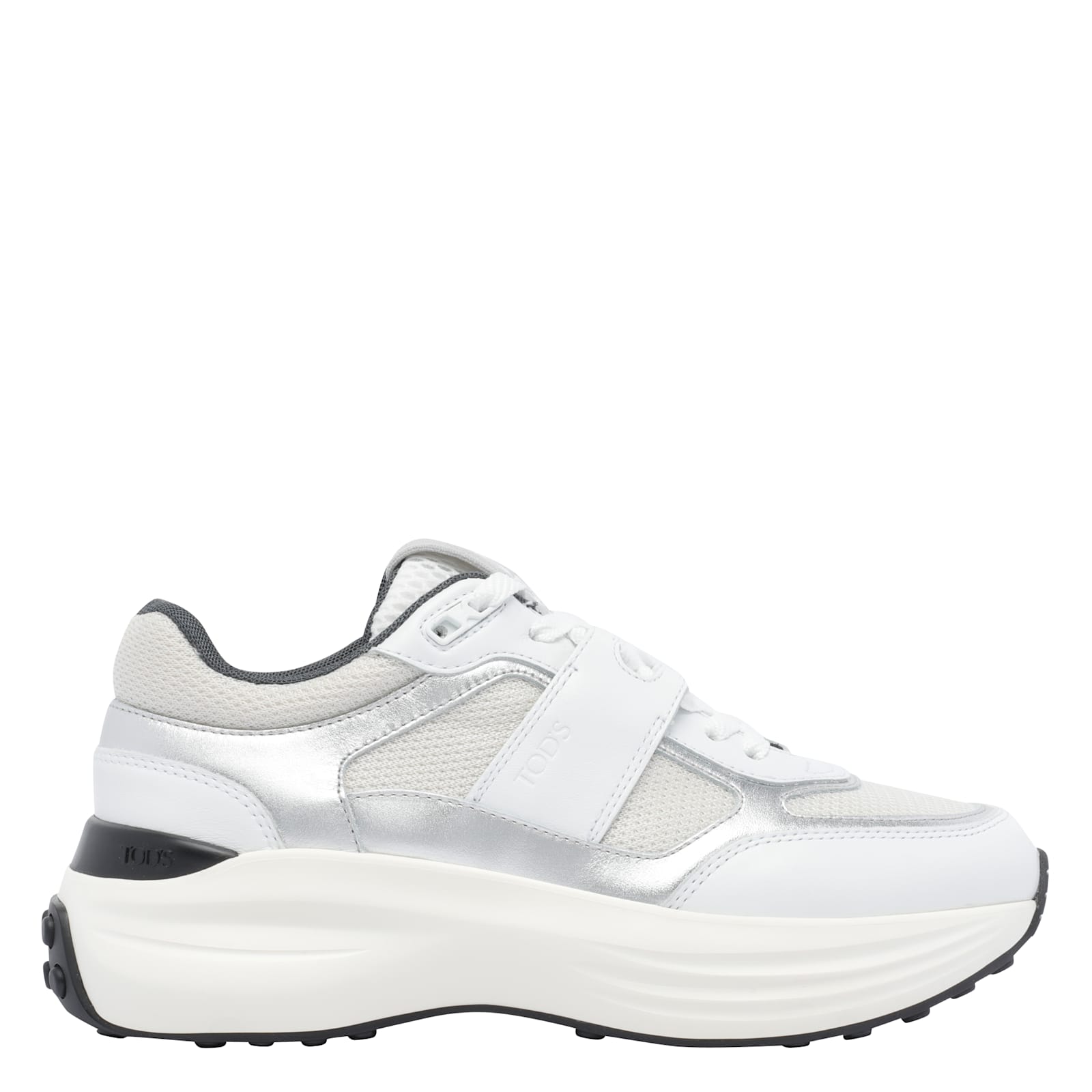 Tod's Sneakers In Leather And Fabric In White