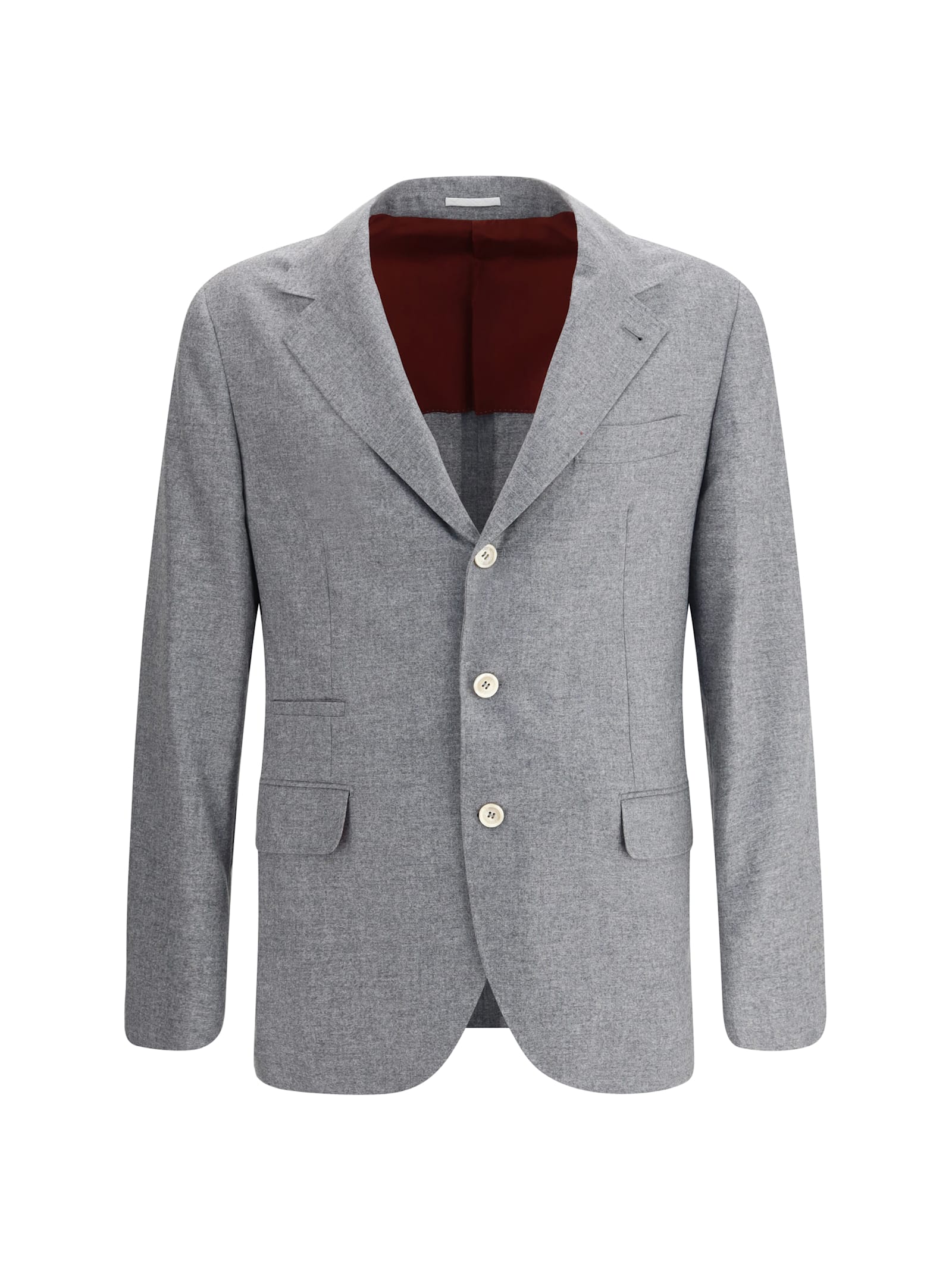 Brunello Cucinelli Men Cashmere And Silk Flannel Blazer In Multi