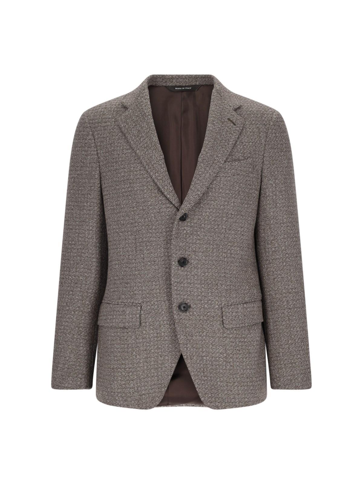 Shop Loro Piana Single-breasted Virgin Wool Blazer In Natural Dark Brown