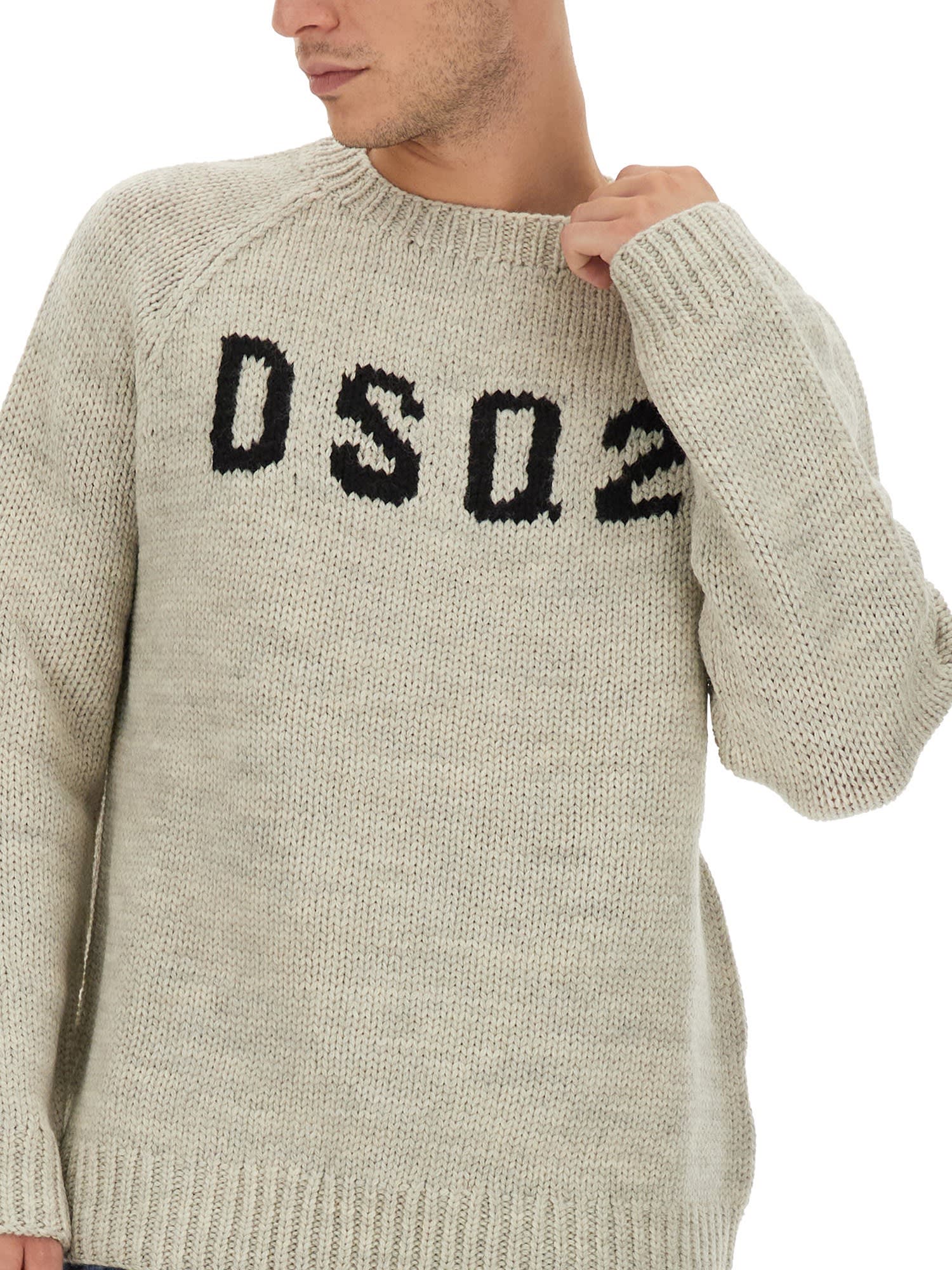 Shop Dsquared2 Jersey With Logo In Grey