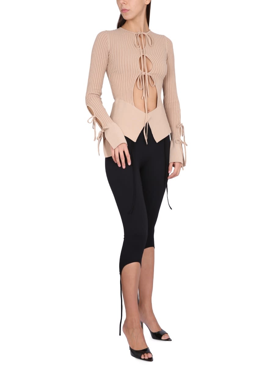 Andreädamo Andreādamo Knitted Cardigan In Powder