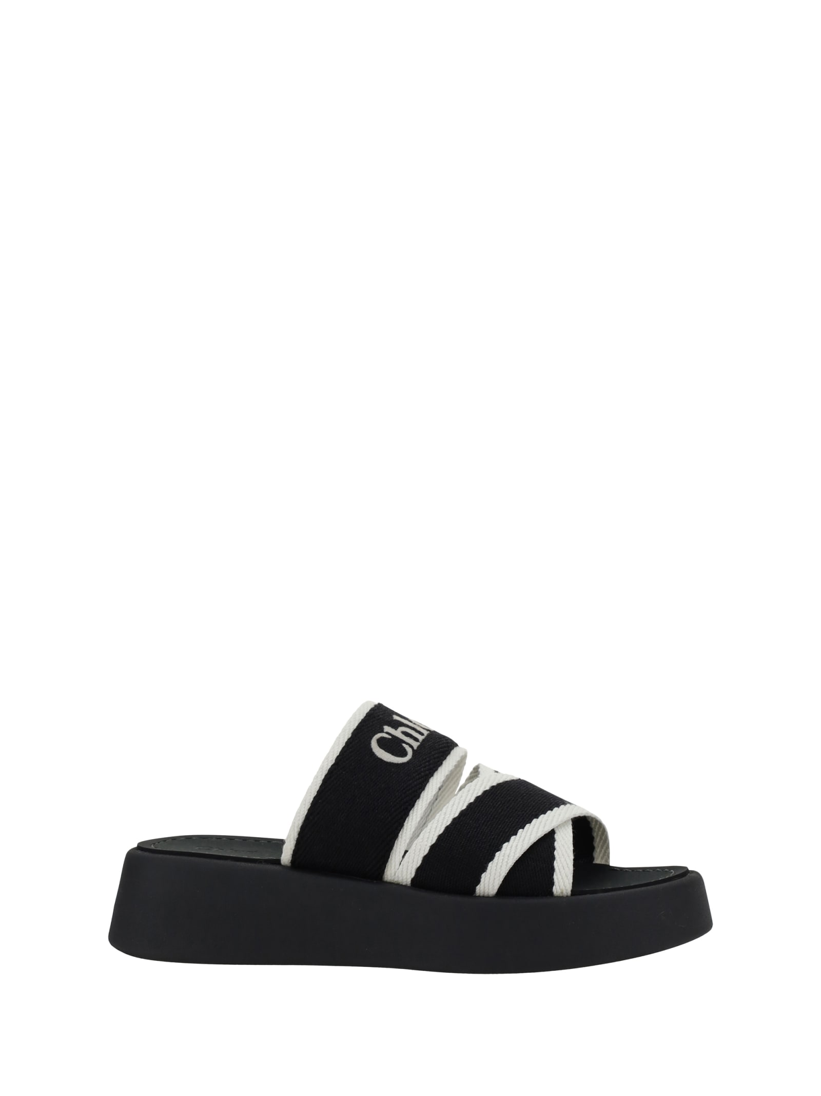 Shop Chloé Mila Sandals In K White Black