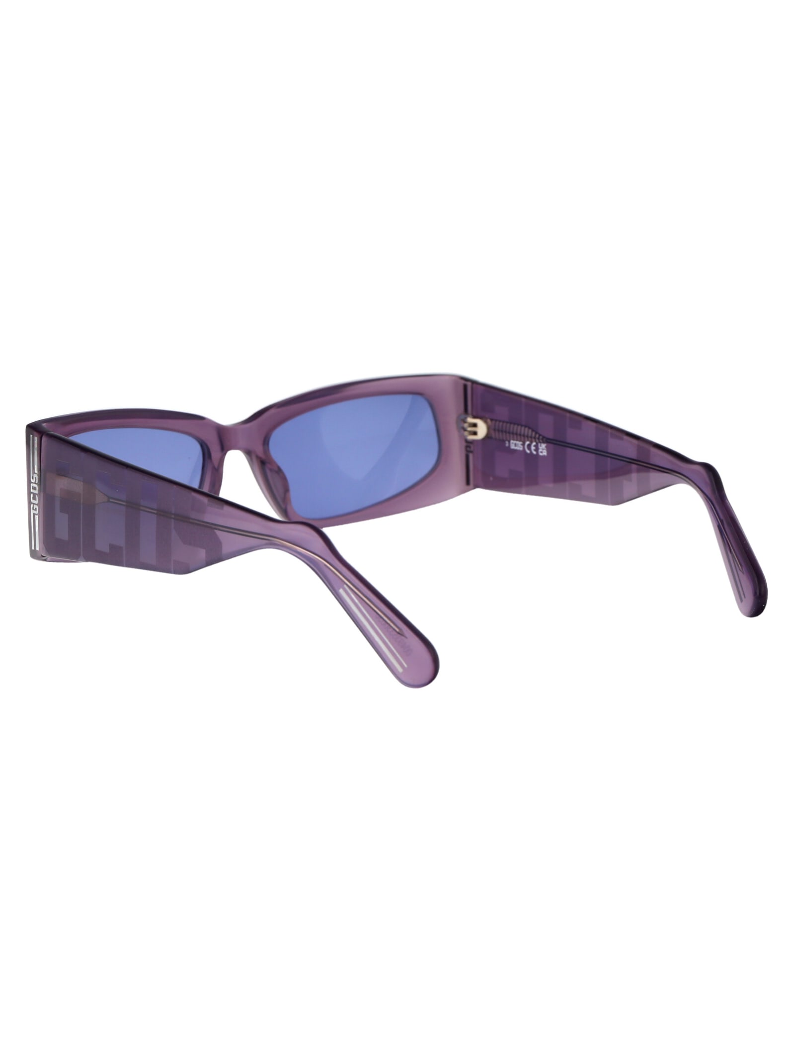 Shop Gcds Gd0035 Sunglasses In 83v Viola/altro/blu