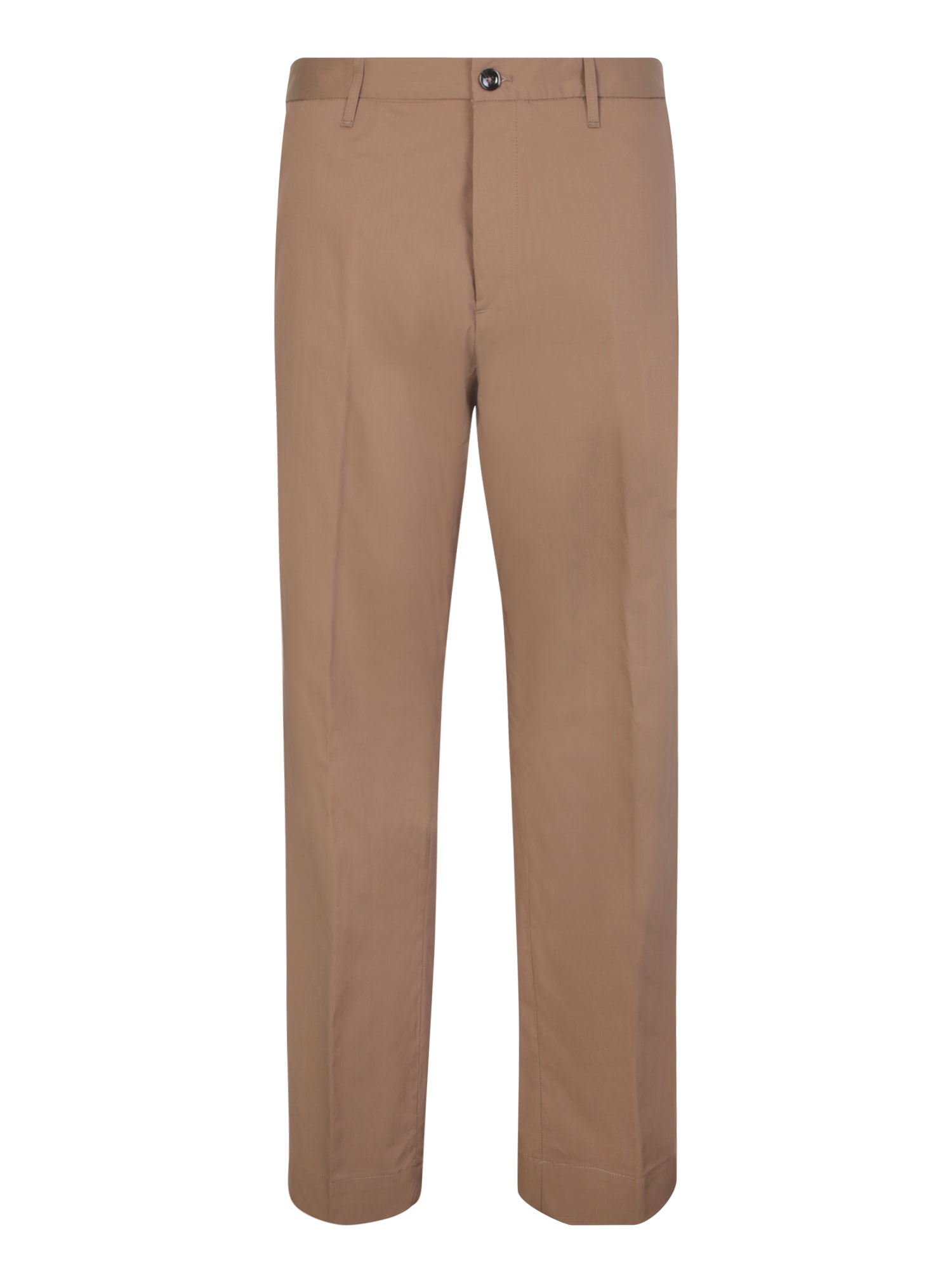 Shop Nine In The Morning Taupe Slim Trousers In Beige