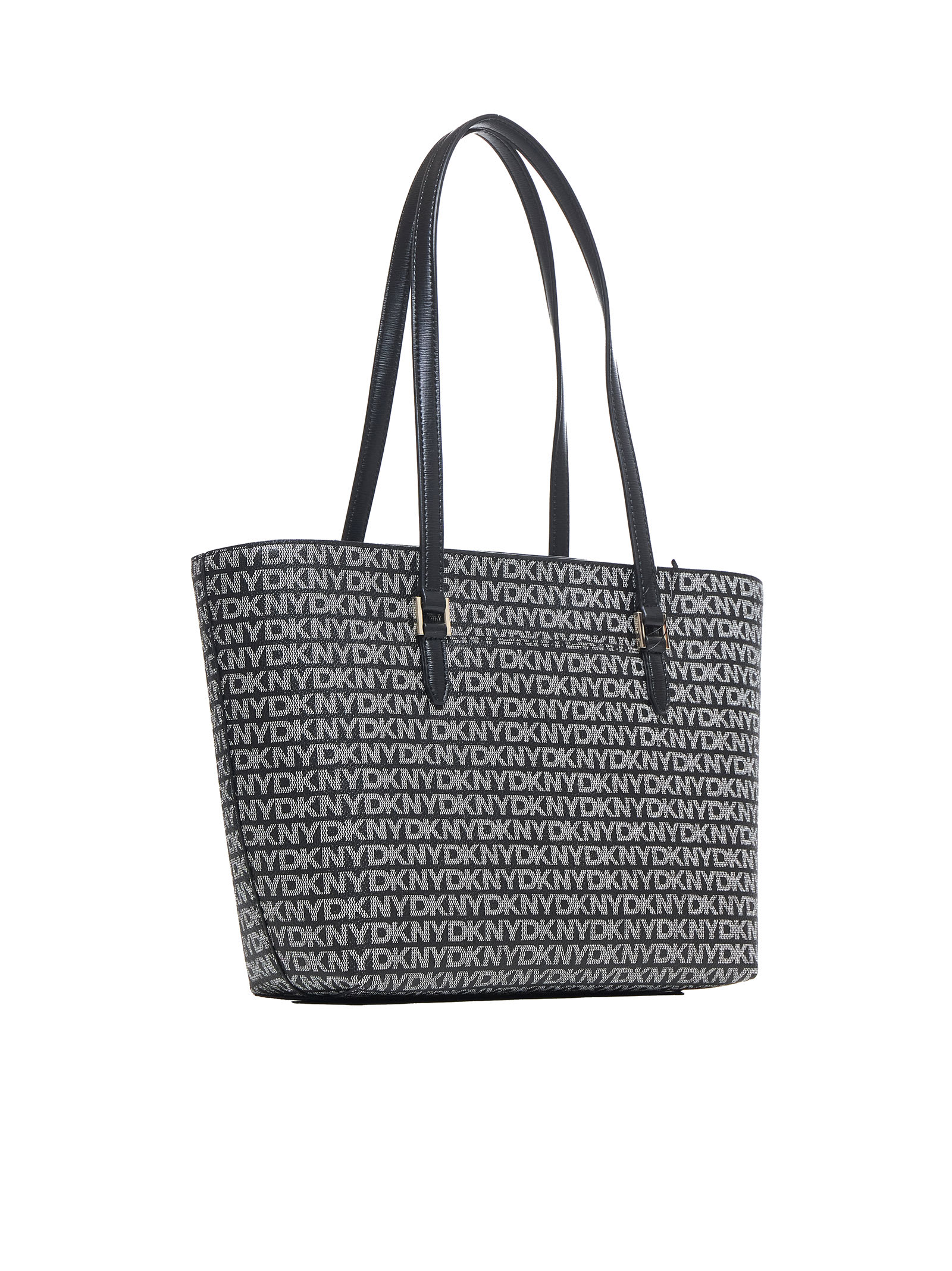 Shop Dkny Tote In Black Logo Black