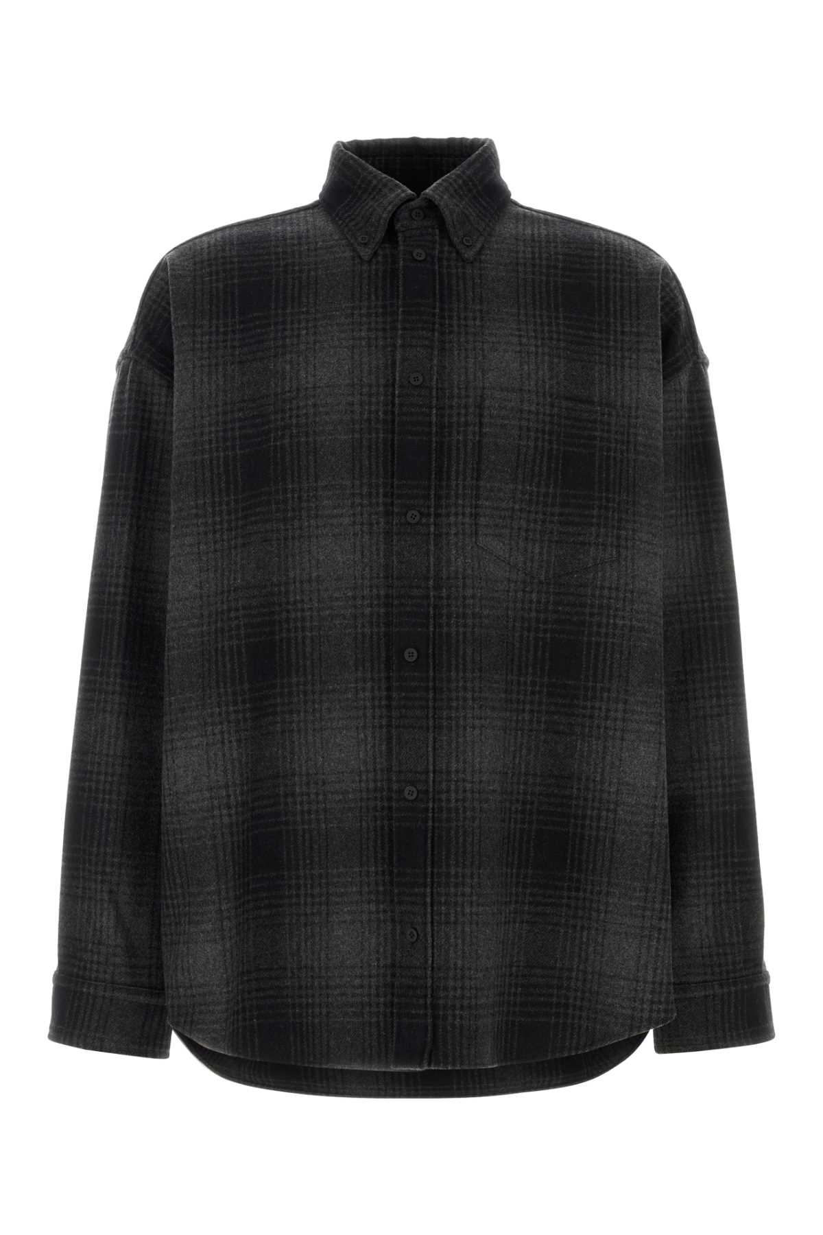 Embroidered Flannel Oversize Shirt