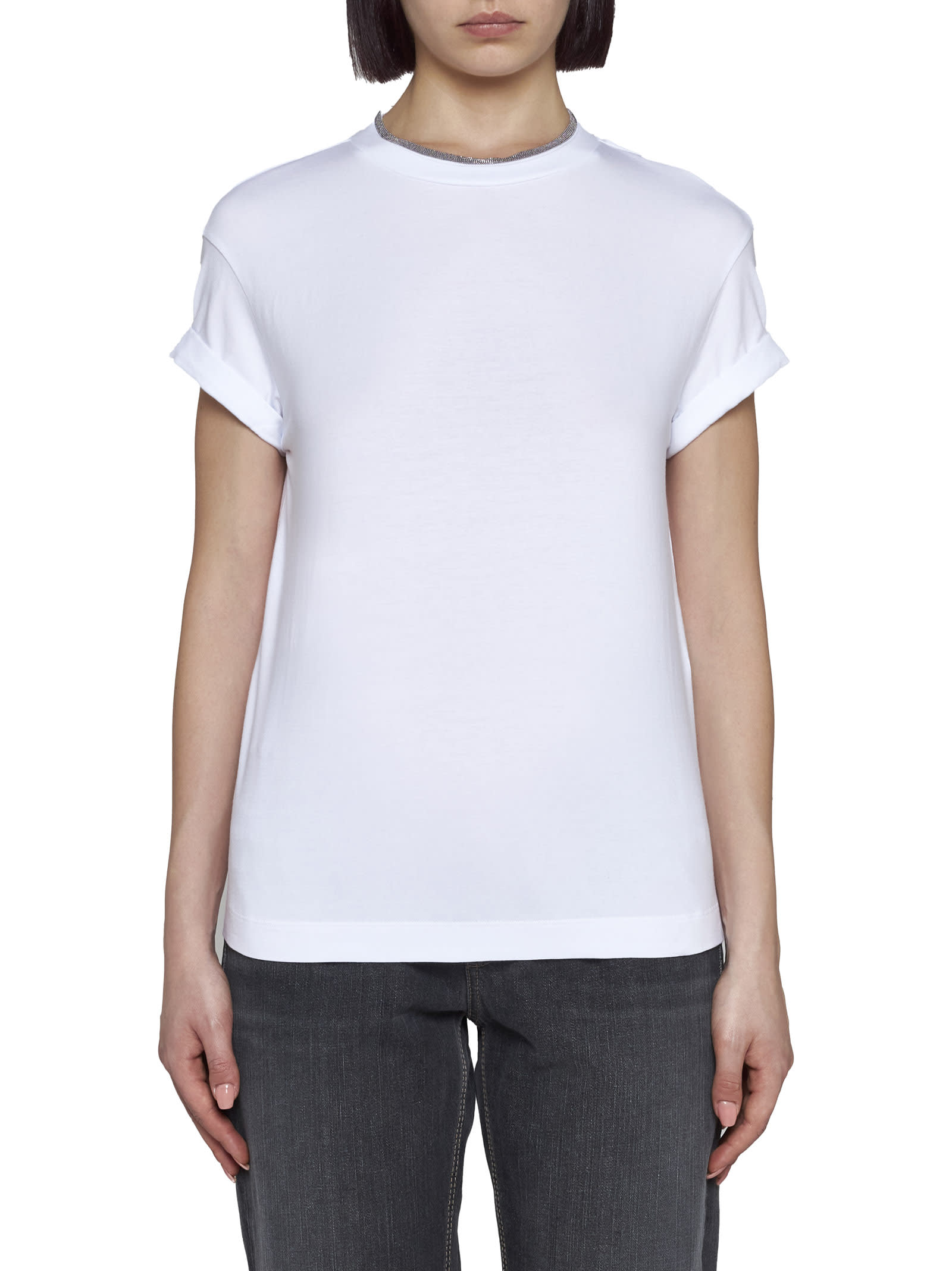 Shop Brunello Cucinelli T-shirt In White