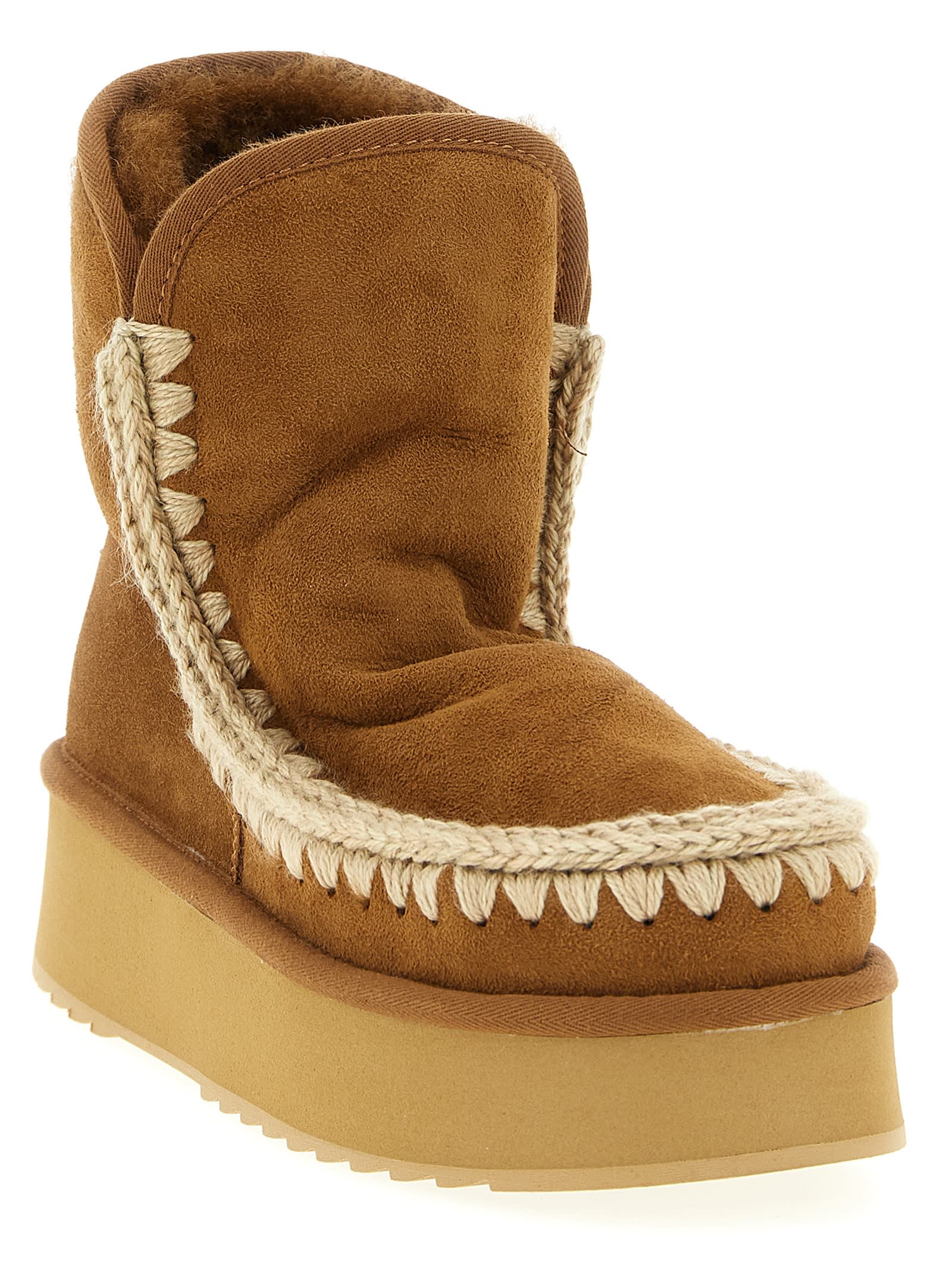 Mou Platform Boot Ankle Boots In Brown