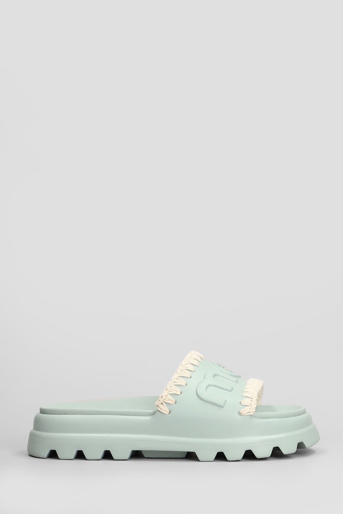 Eva Onepiece Flats In Green Rubber/plasic