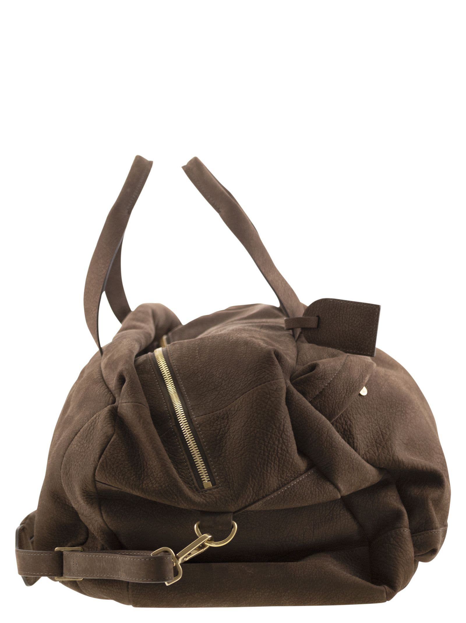 Shop Brunello Cucinelli Active Nubuck Bag In Brown