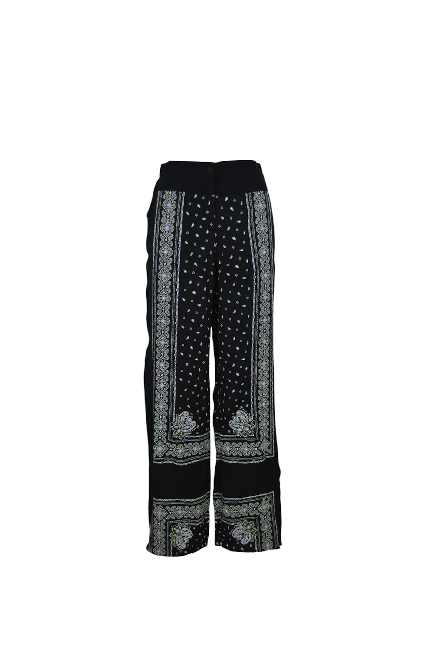 Pinko Pantalon À Imprimé Bandana Ample Et Léger In Black
