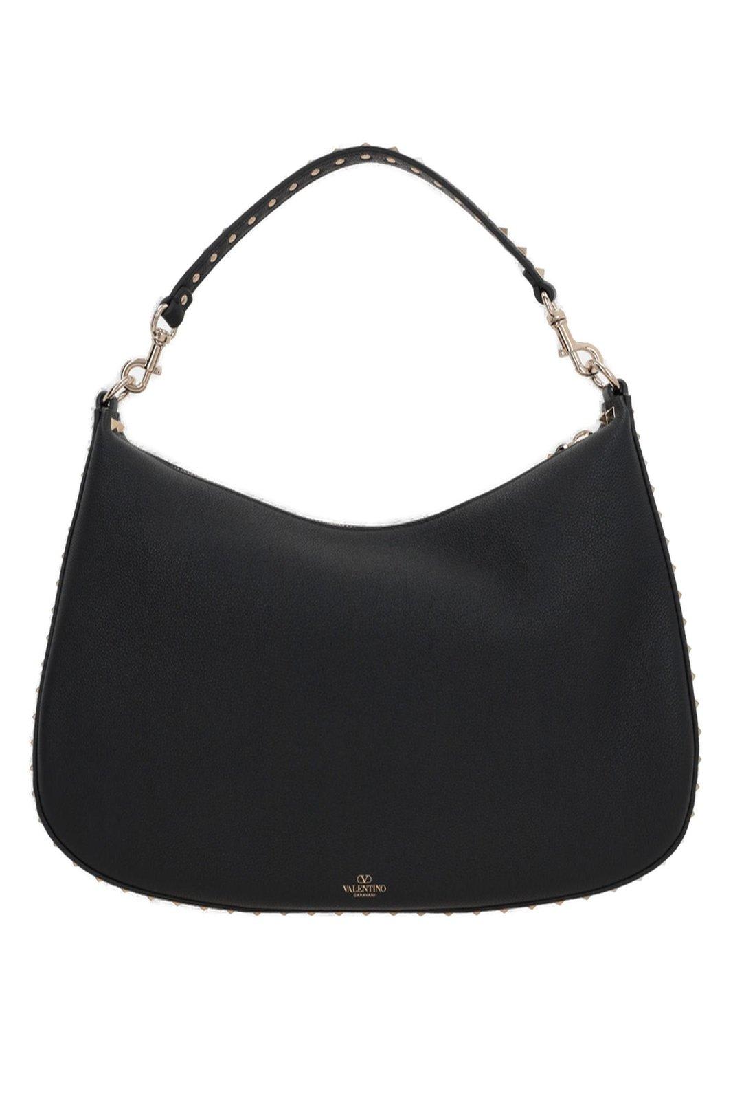 Shop Valentino Garavani Rockstud Zip-up Tote Bag In Black