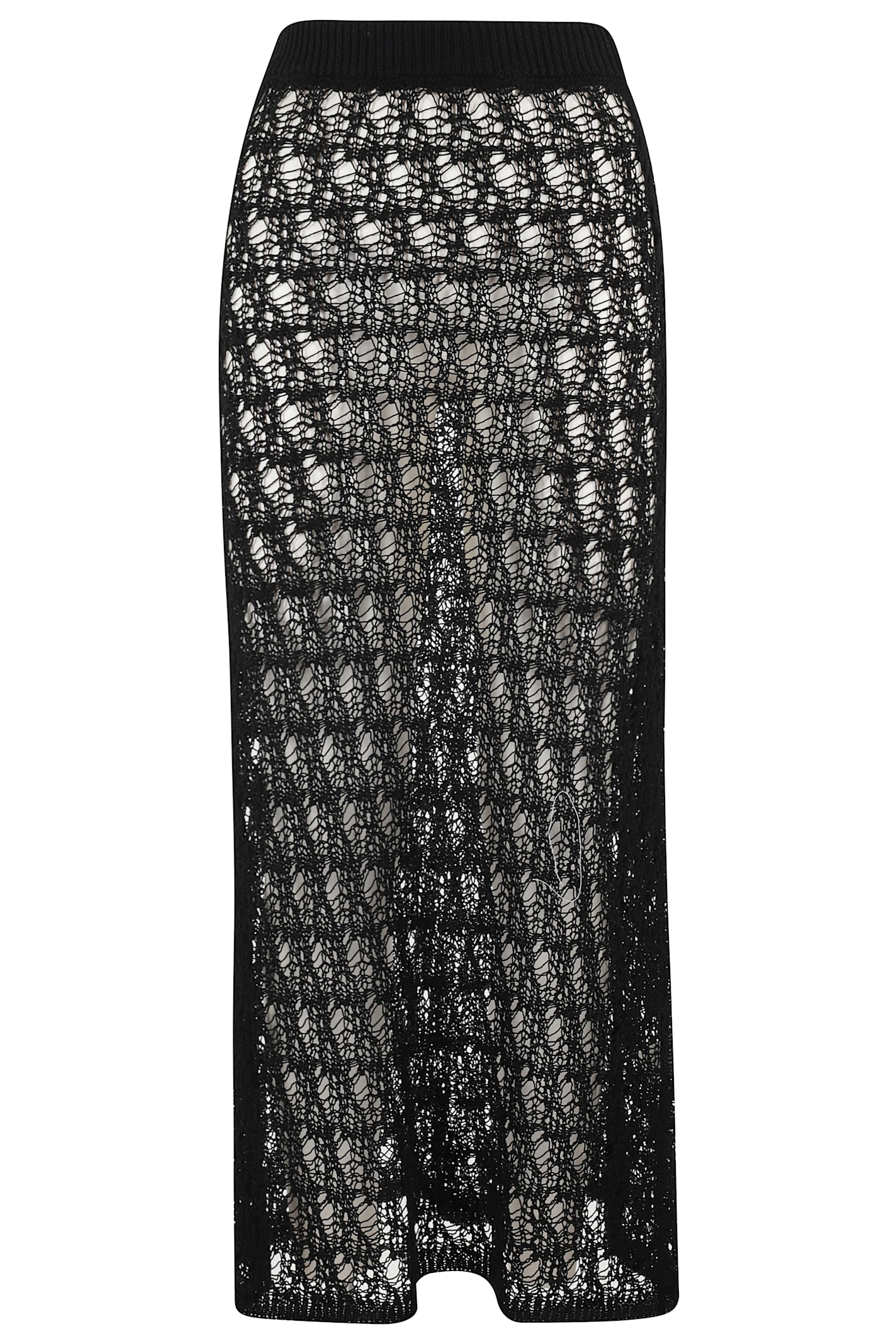 Roberto Collina Long Flared Skirt With Lace Knit Design And Removable Shorts