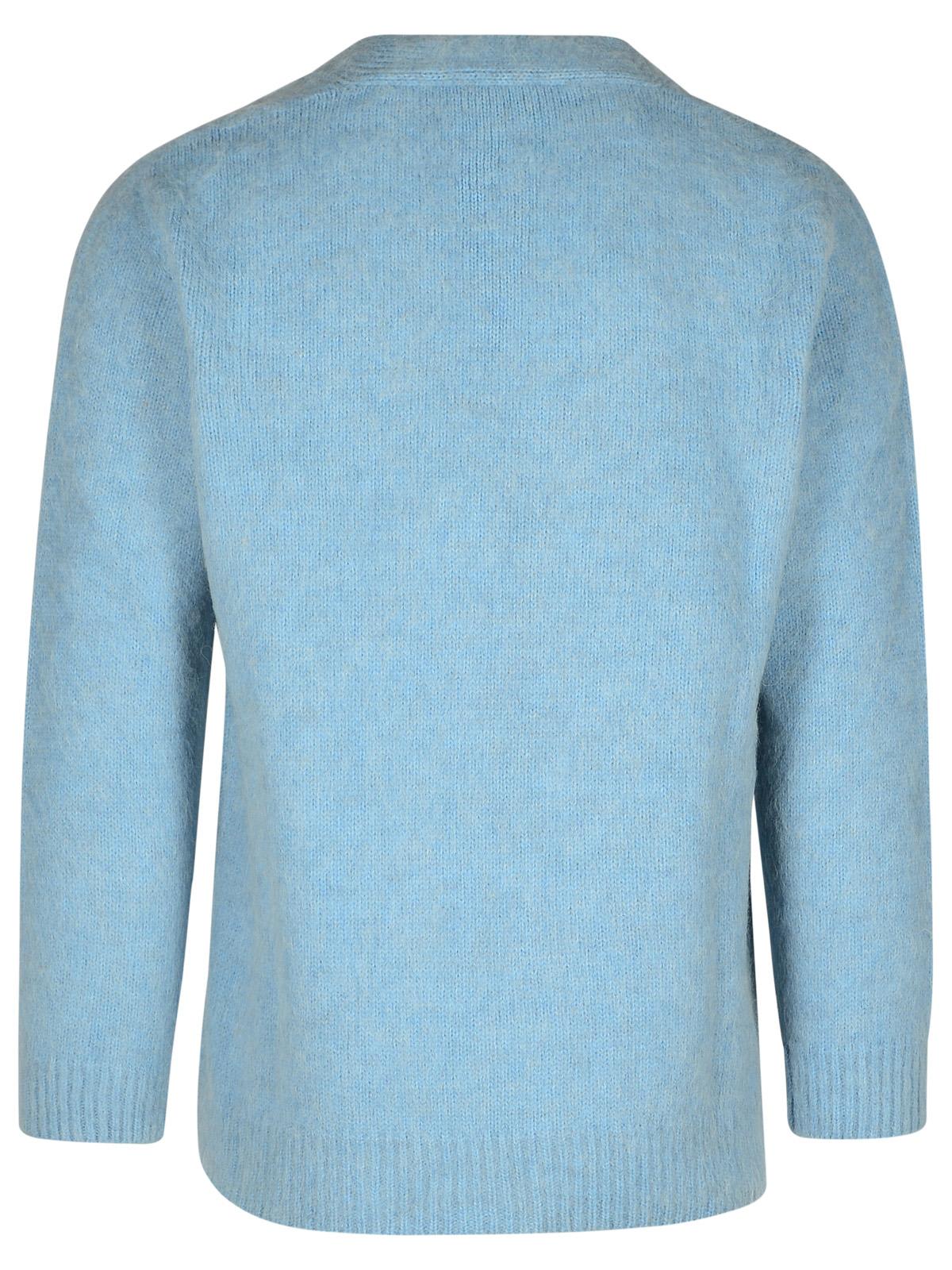 Shop Autry Light Blue Wool Blend Cardigan