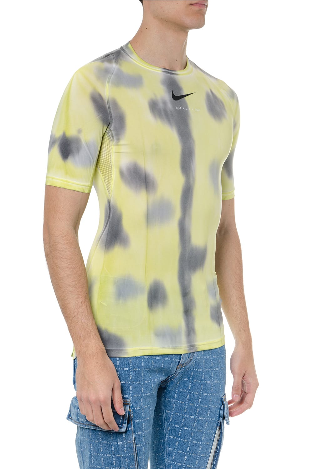 Alyx Alyx Yellow 1017 Alyx Nike Pro Technical Fabric T-shirt - Yellow