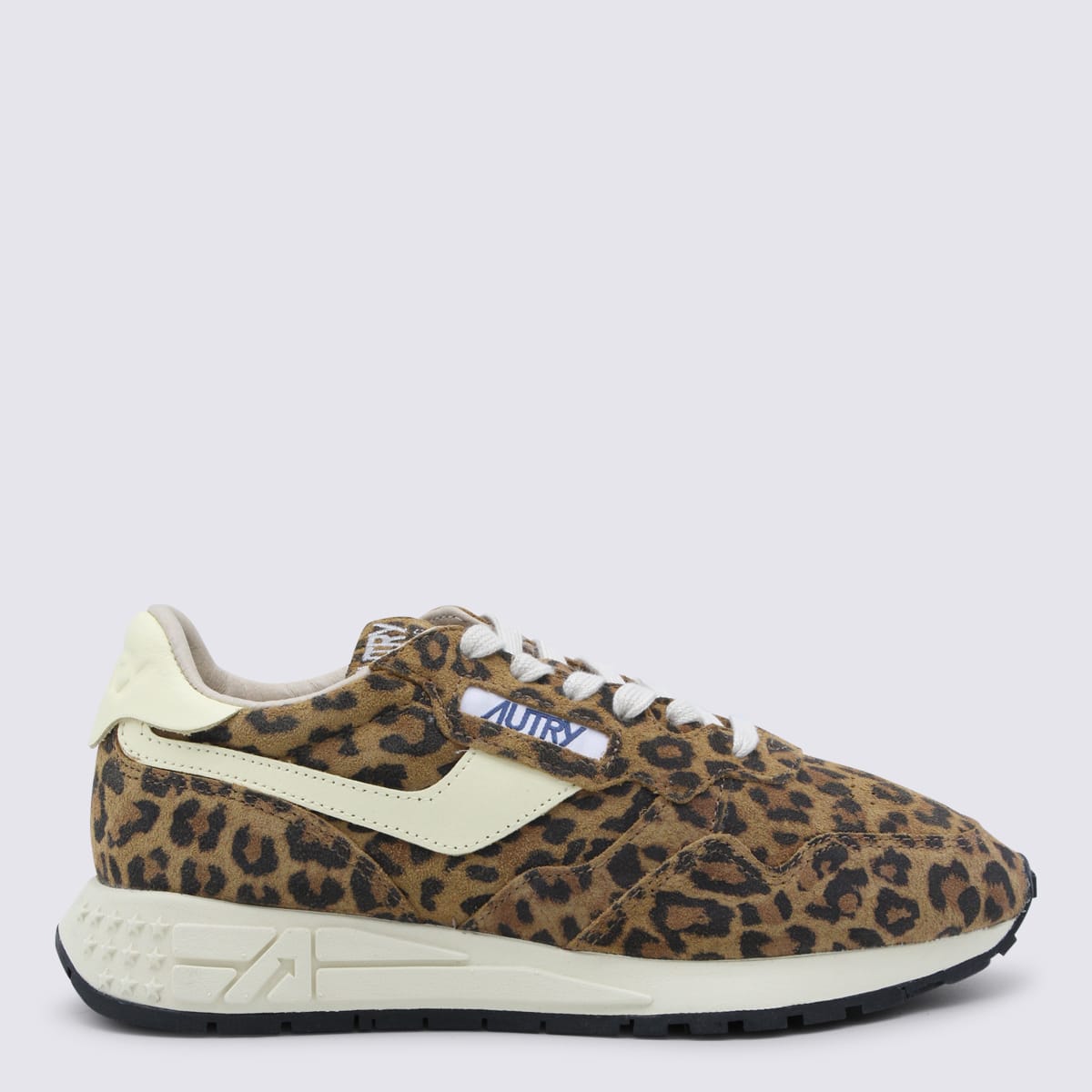 Autry Reelwind Low Sneakers In Leopard Suede And Rutaa Leather Shoes In Multi