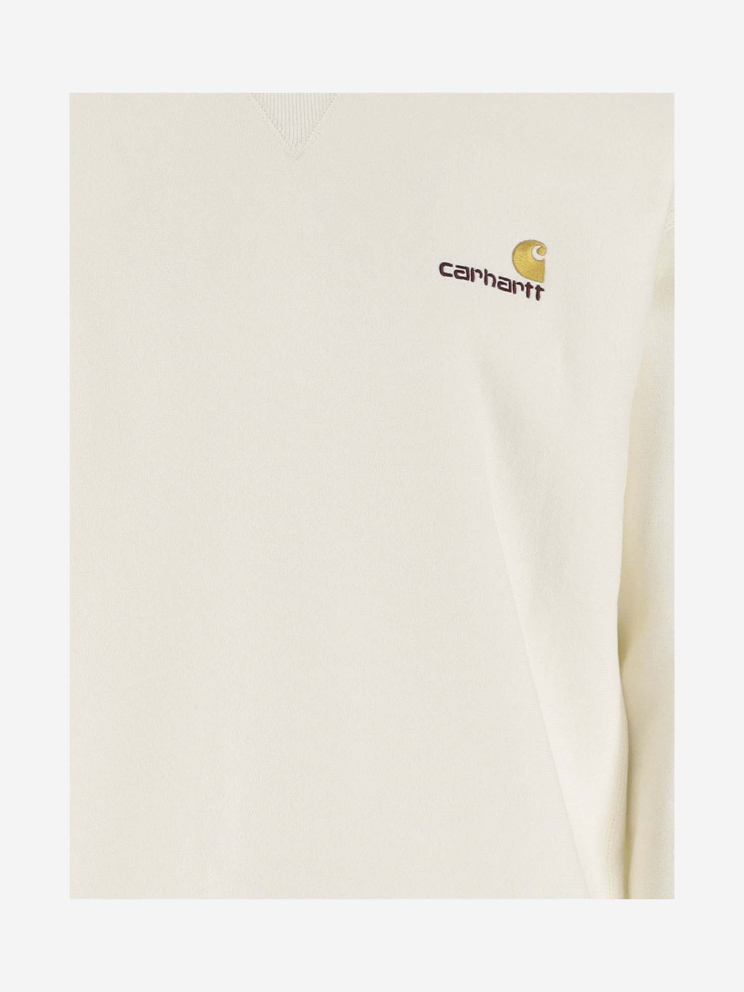 Shop Carhartt Cotton Blend Sweatshirt With Logo In Wax