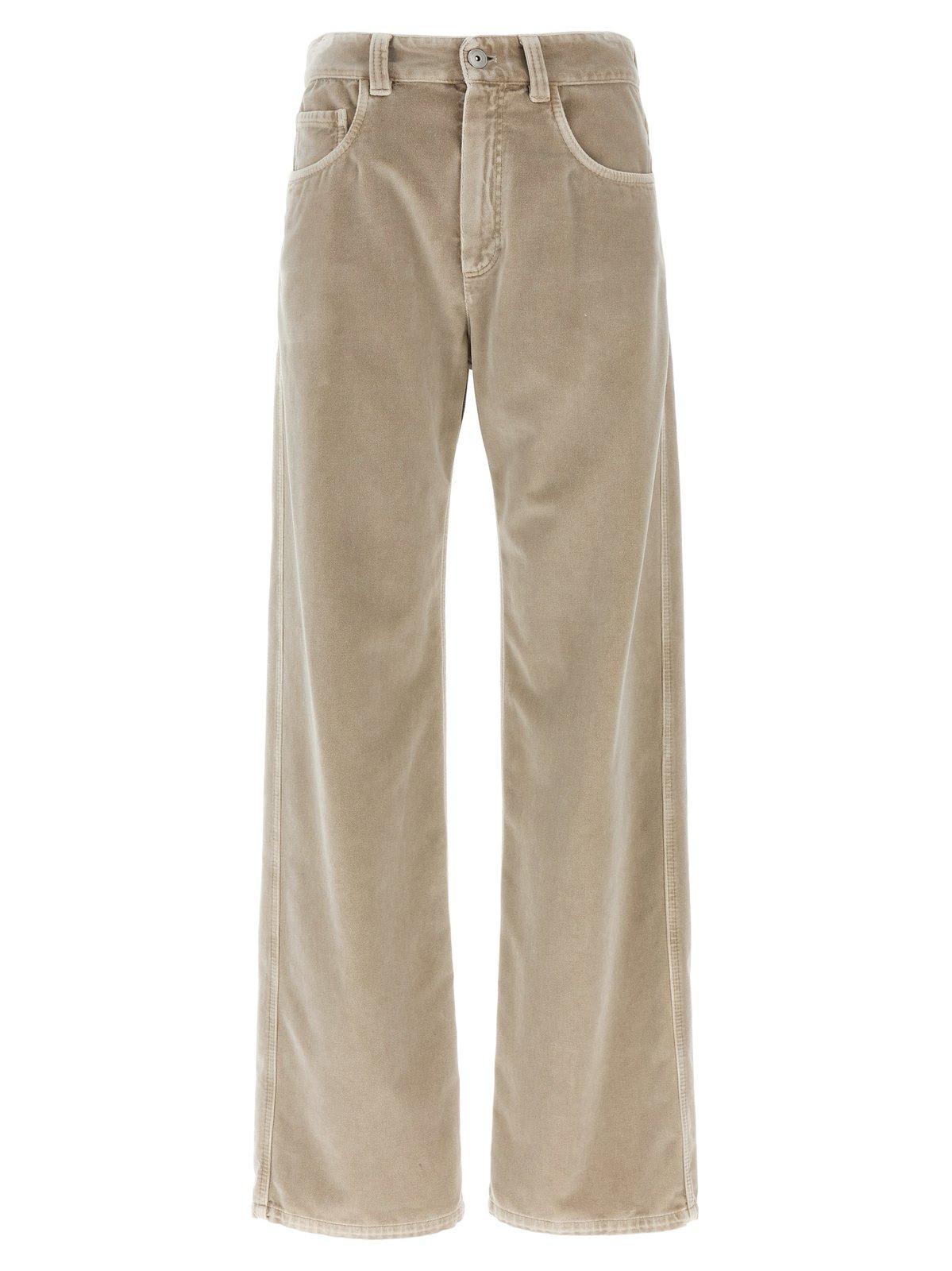 Shop Brunello Cucinelli Velvet Pants In Beige