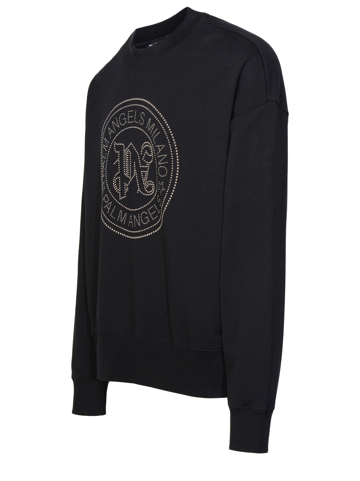 Shop Palm Angels Milano Stud Black Cotton Sweatshirt