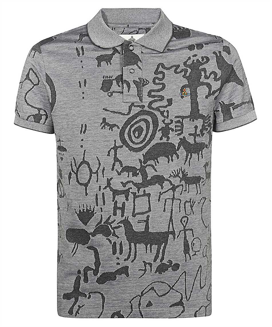 Vivienne Westwood Graphic-print Polo Shirt In Gray