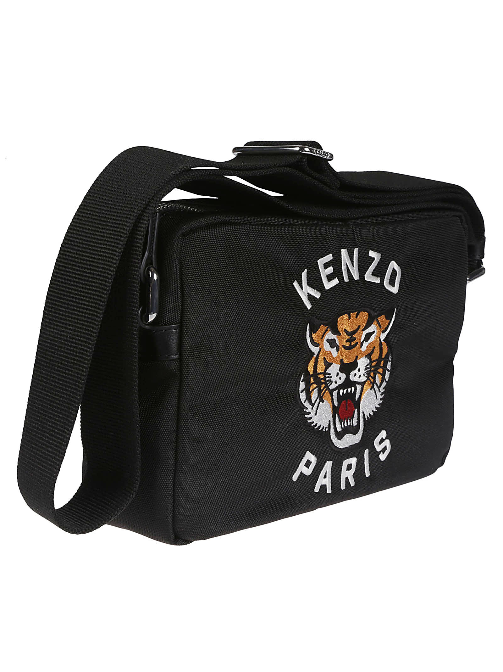 Shop Kenzo Varsity Crossbody Bag In Noir