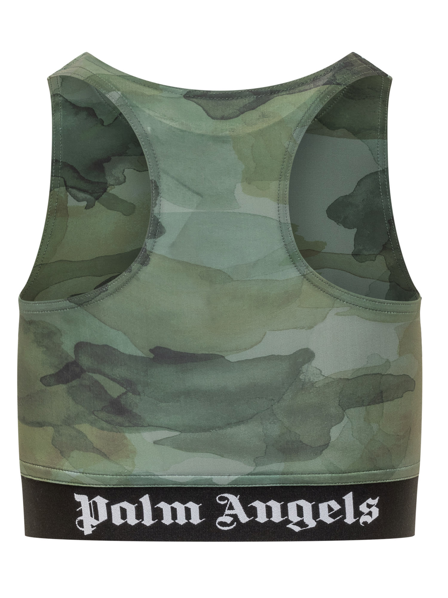 Shop Palm Angels Camo Top In Military Black