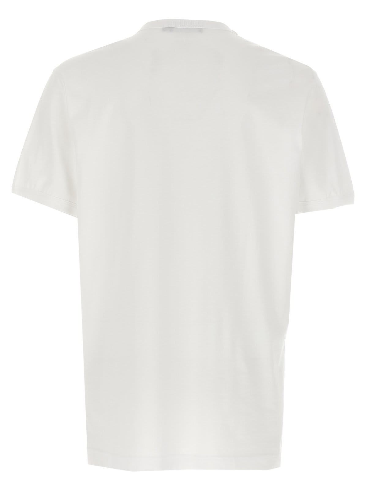 Shop Dolce & Gabbana Logo Embroidered Crewneck T-shirt In Bianco Ottico