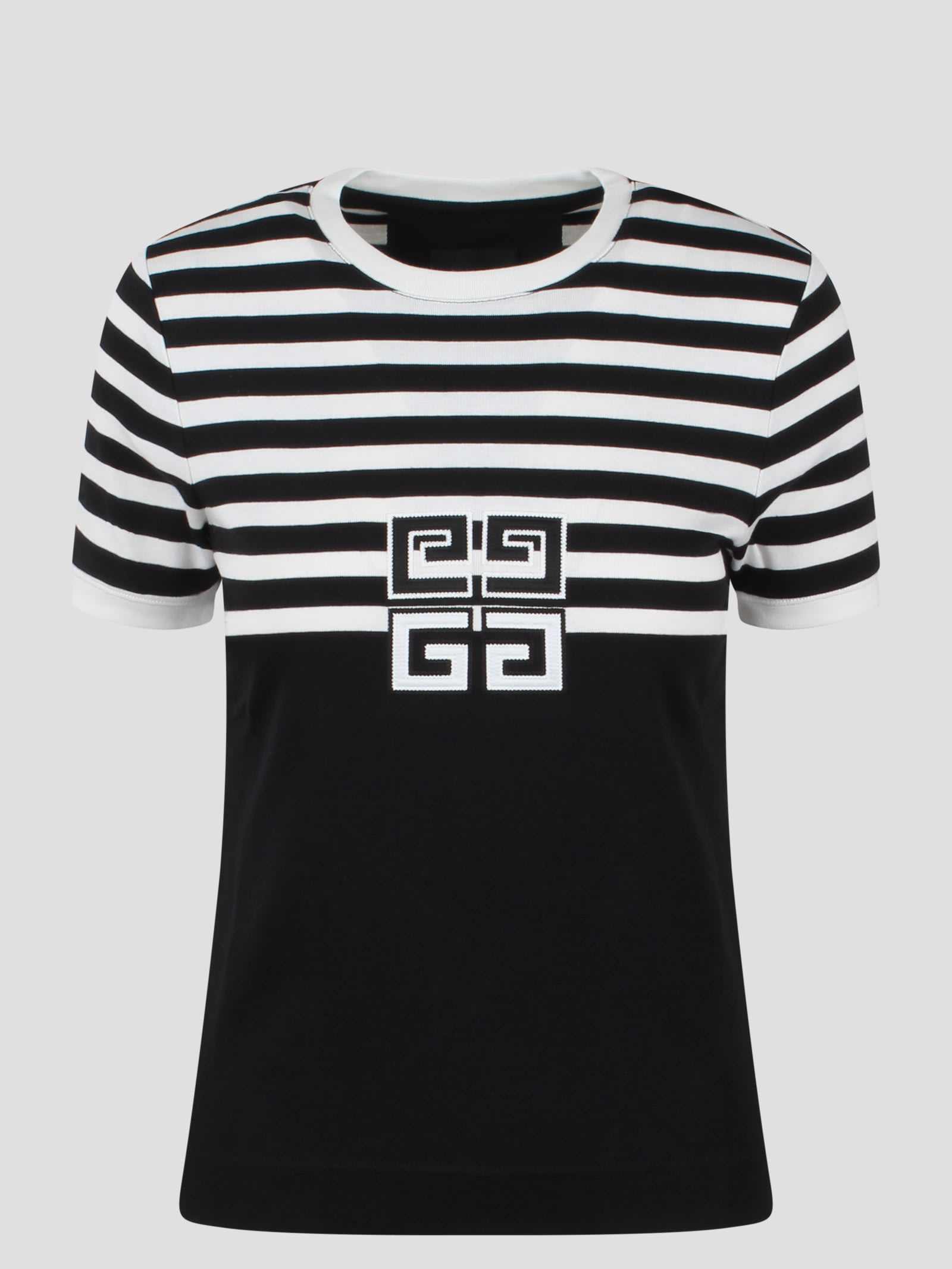 Shop Givenchy 4g Stripes Cotton T-shirt In Black