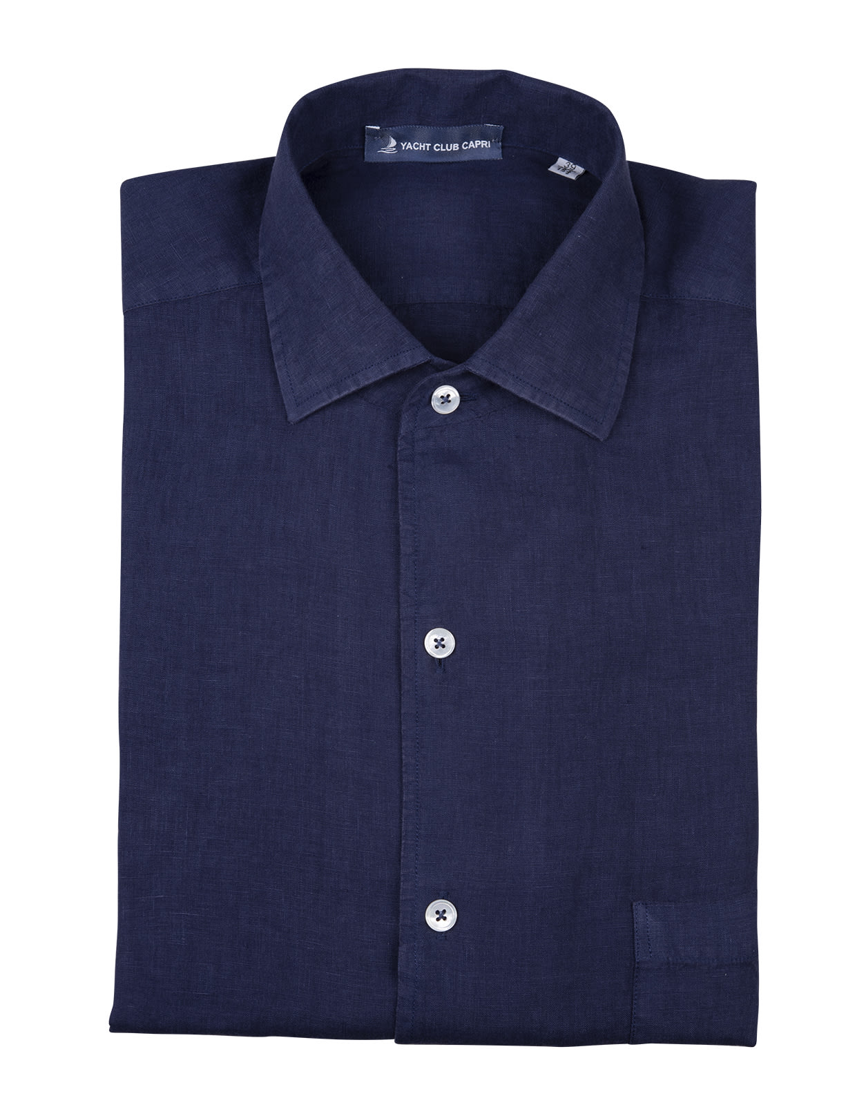Fedeli Man Regular Fit Shirt In Night Blue Cotton