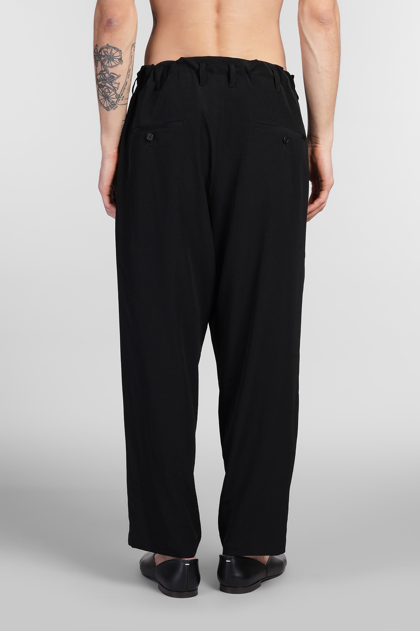 Yohji Yamamoto Pants In Black Triacetate In Black