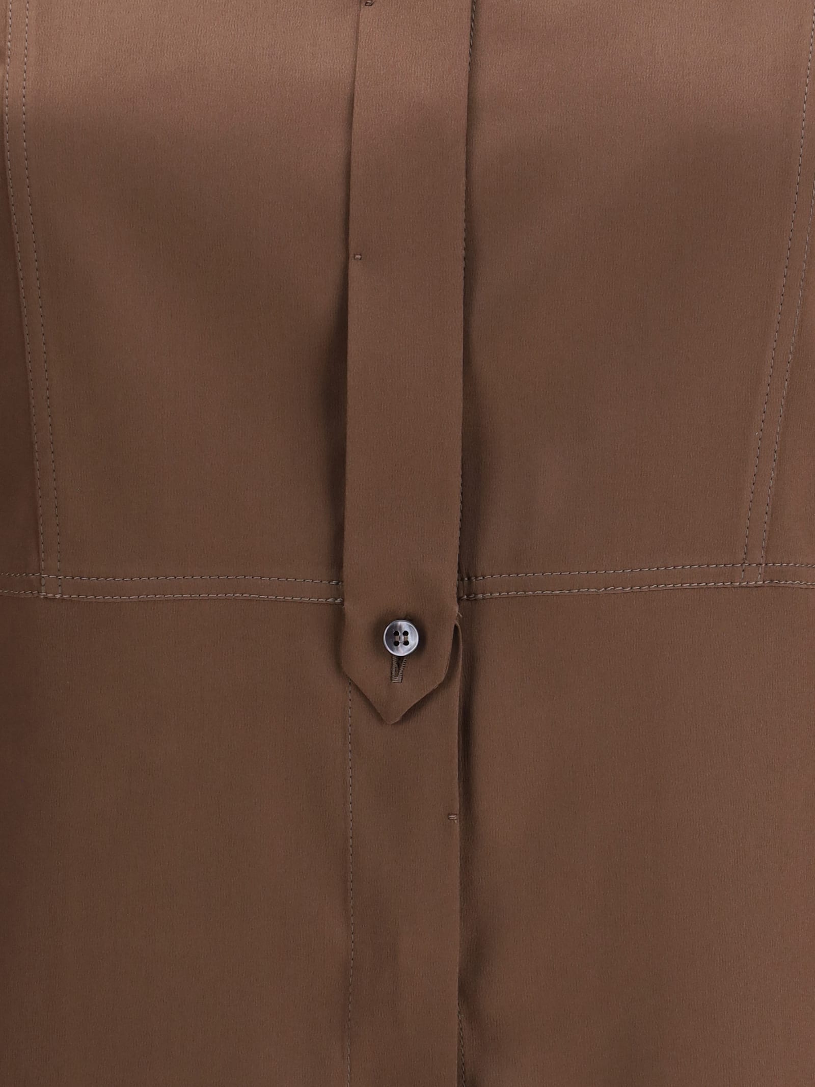 Brunello Cucinelli Silk Shirt In Brown