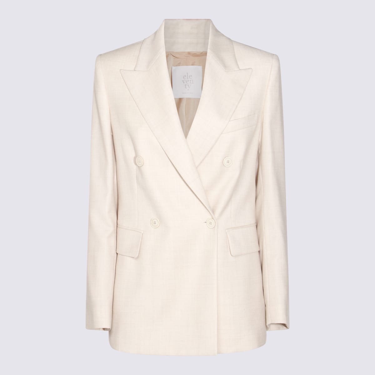 Shop Eleventy White Wool Blazer