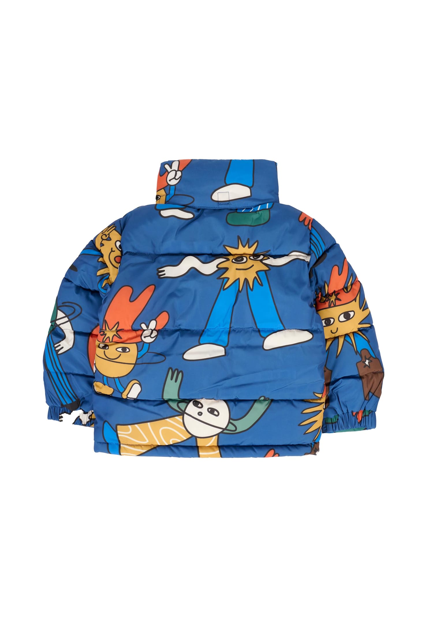 Stella Mccartney Blue Down Jacket For Boy With Logo In Blue