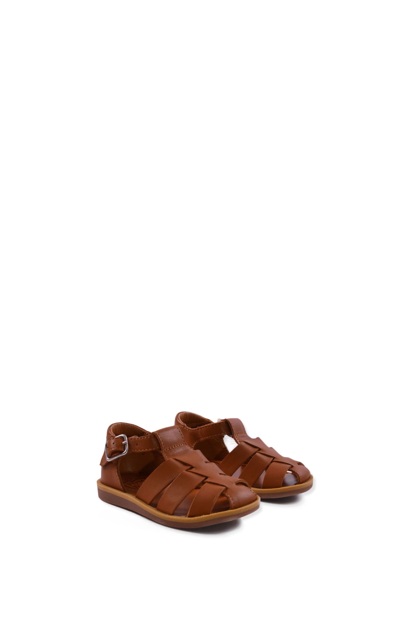 Shop Pom D'api Open Sandals In Smooth Leather In Brown