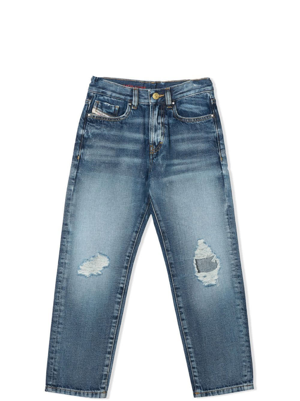 Shop Diesel Distressed Effect Jeans In Blue
