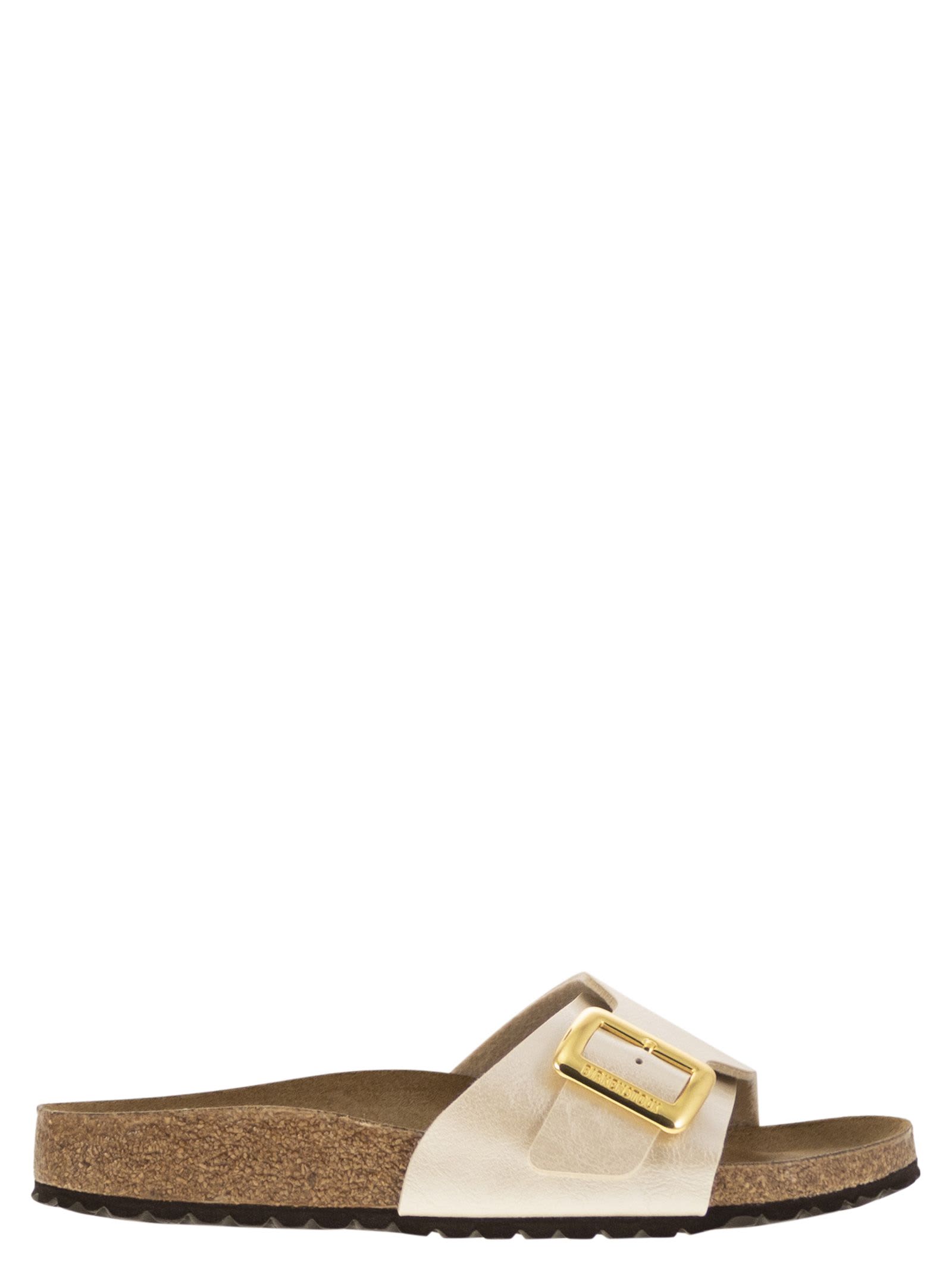 Birkenstock Madrid Big Buckle Slide Sandal In Pearl