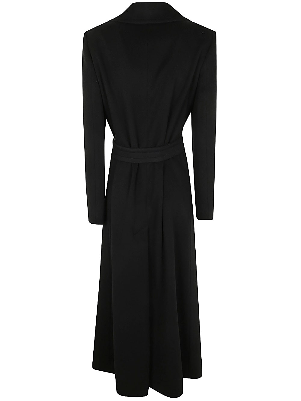 Shop Tagliatore Melody Extra Long Coat With Belt In Black