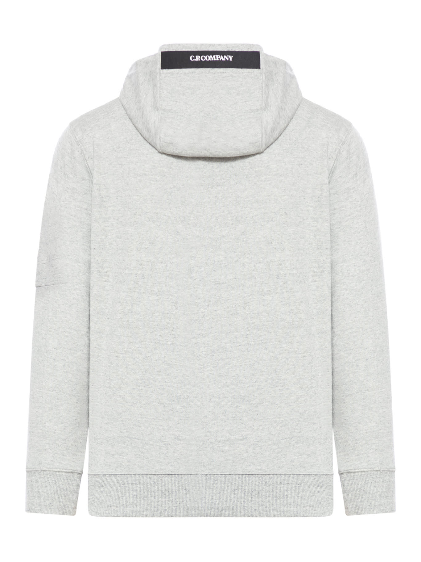 Shop C.p. Company Diagonal Raised Hoodie In Greystone Melange