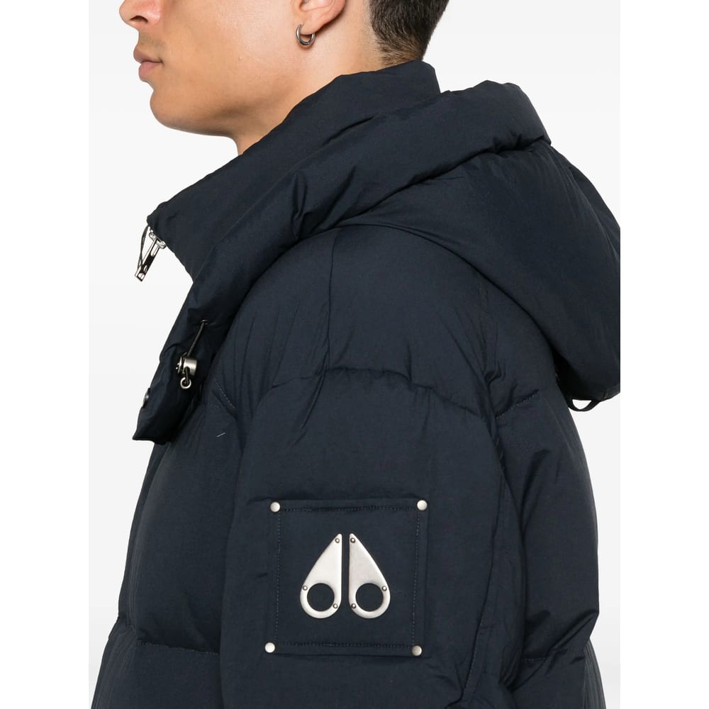 Moose Knuckles Hooded Padded Jacket In Blue