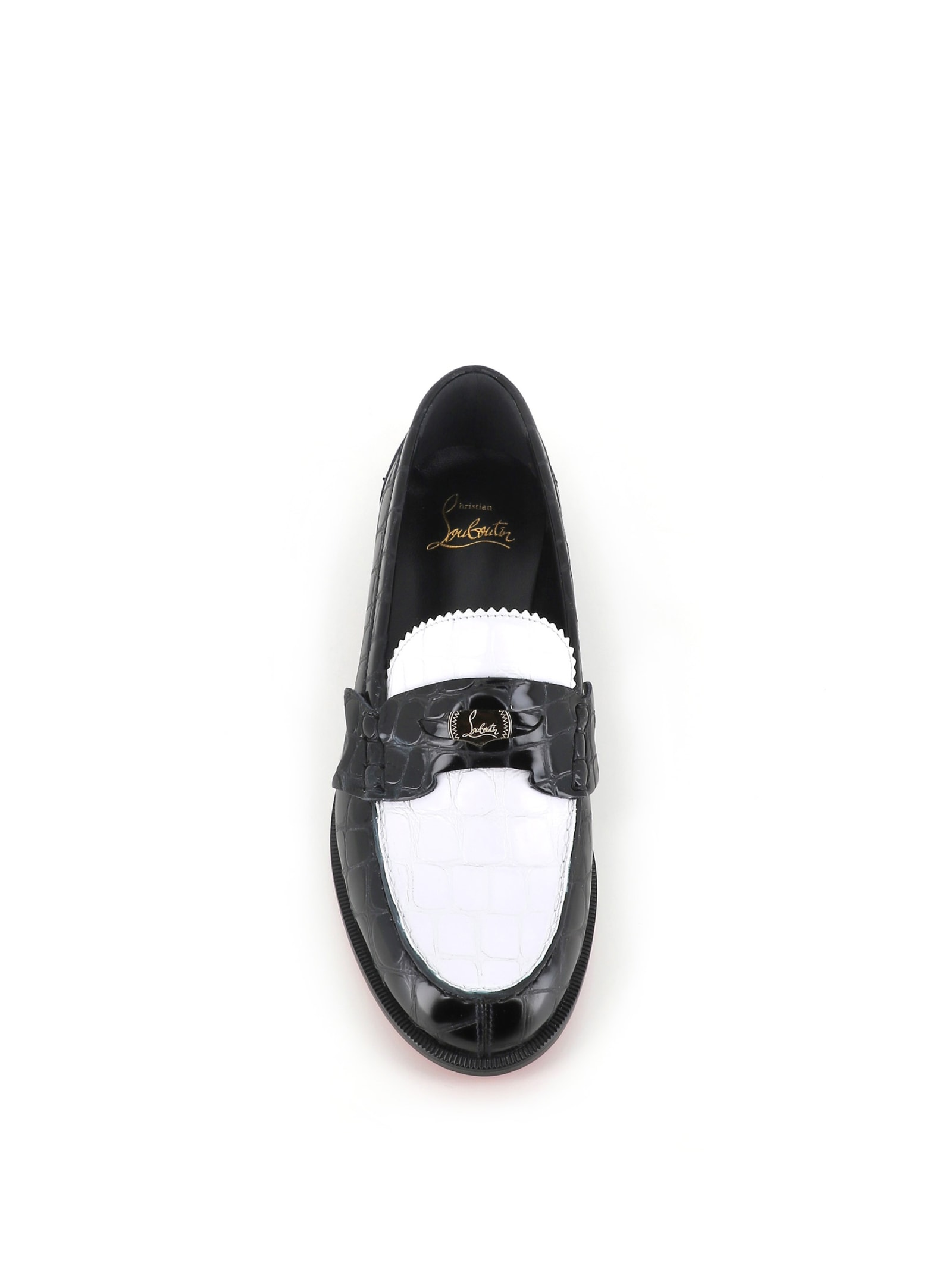 Shop Christian Louboutin Loafer Penny In White/black