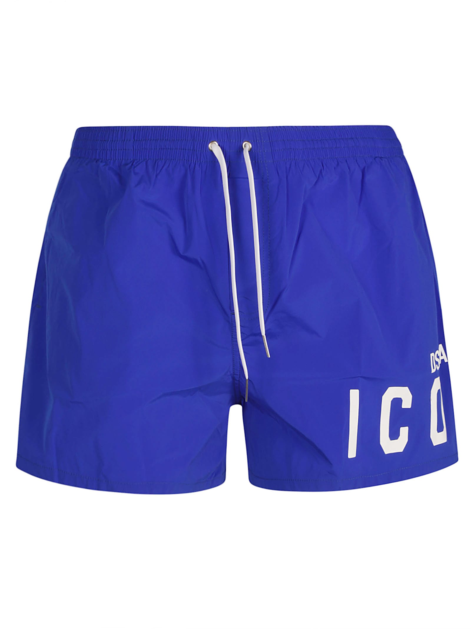 Shop Dsquared2 Drawstring Waist Icon Logo Shorts In Electric Blue