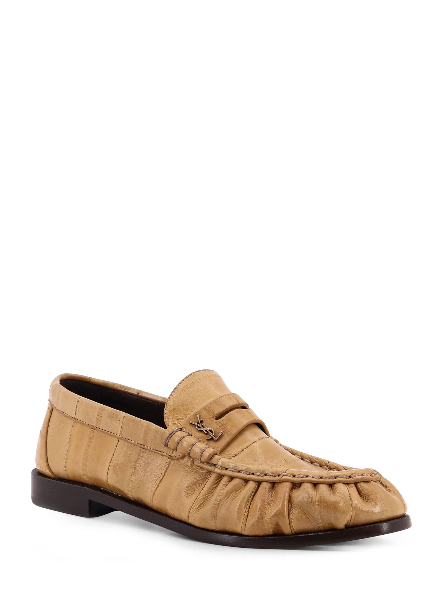Saint Laurent Leather Loafers Featuring Ruched Detailing In Multi